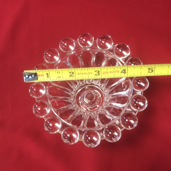 Pr of Vintage Anchor Hocking Berwick aka Boopie Clear Taper Candle Holders - Picture 5 of 5